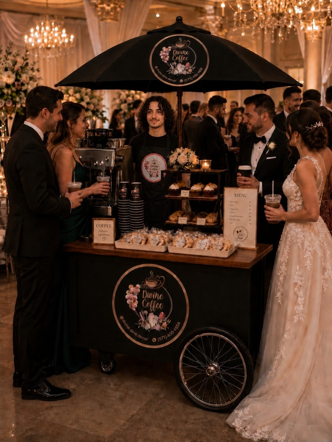 Divine Coffee Cart rental for weddings and private events